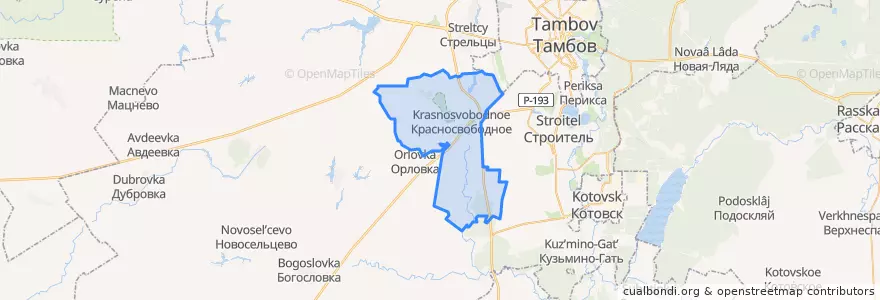 Mapa de ubicacion de Красносвободненский сельсовет.