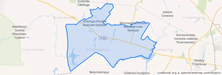 Mapa de ubicacion de Беломестнокриушинский сельсовет.