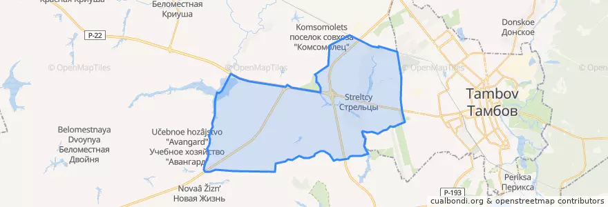 Mapa de ubicacion de Стрелецкий сельсовет.