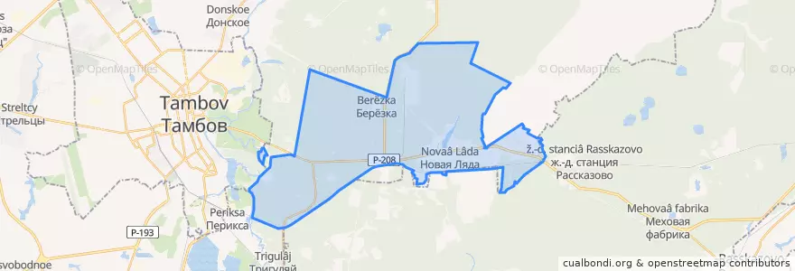 Mapa de ubicacion de Новолядинский поссовет.