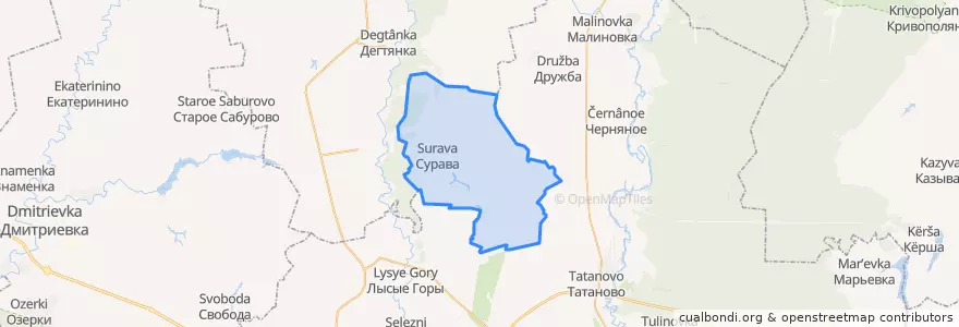 Mapa de ubicacion de Суравский сельсовет.