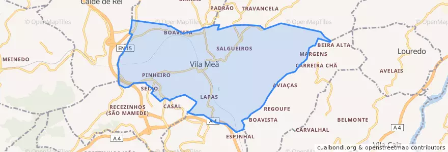 Mapa de ubicacion de Vila Meã.