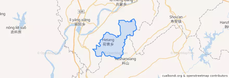 Mapa de ubicacion de 荷塘乡.