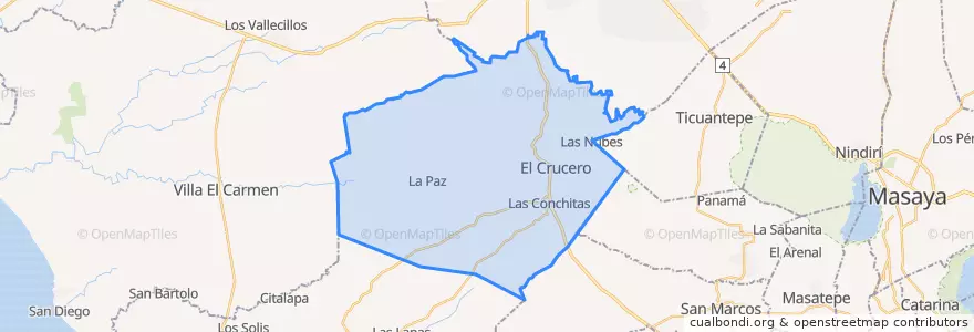 Mapa de ubicacion de El Crucero (Municipio).