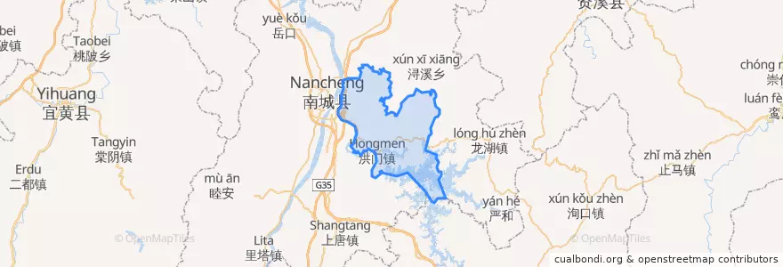 Mapa de ubicacion de 洪门镇.