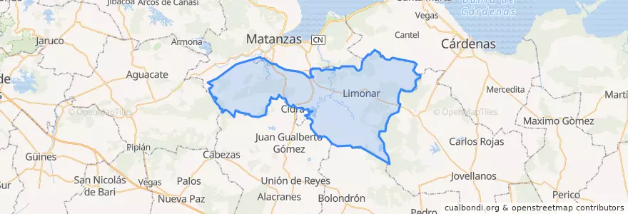 Mapa de ubicacion de Limonar.