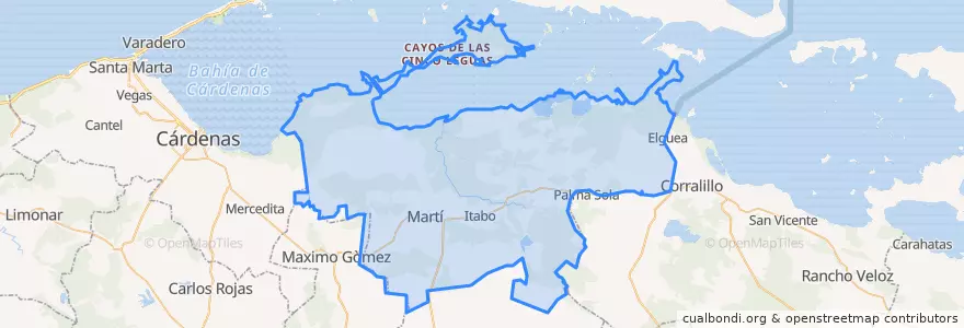 Mapa de ubicacion de Martí.