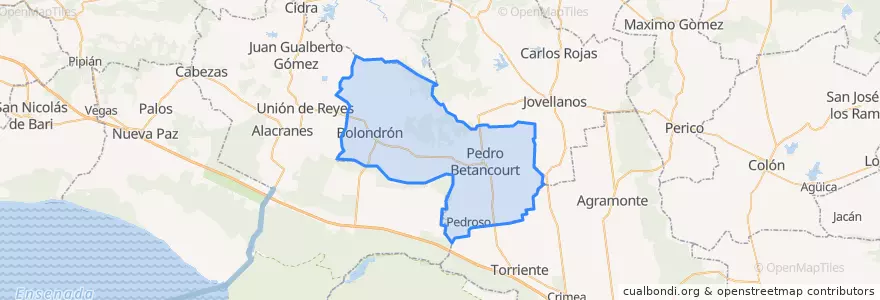 Mapa de ubicacion de Pedro Betancourt.