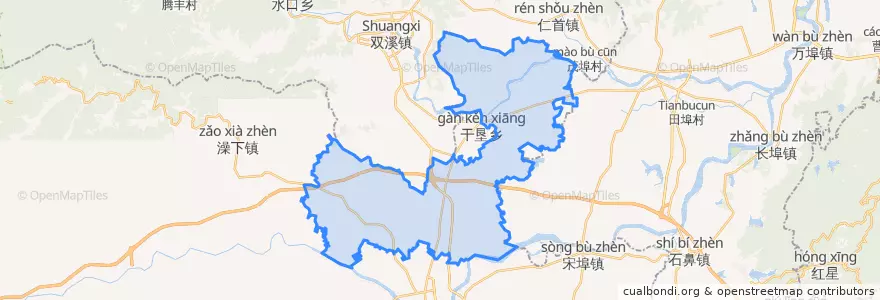 Mapa de ubicacion de 干洲镇.