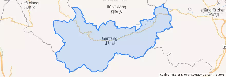 Mapa de ubicacion de 甘坊镇.