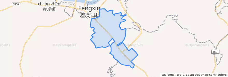 Mapa de ubicacion de 奉新县工业园区.