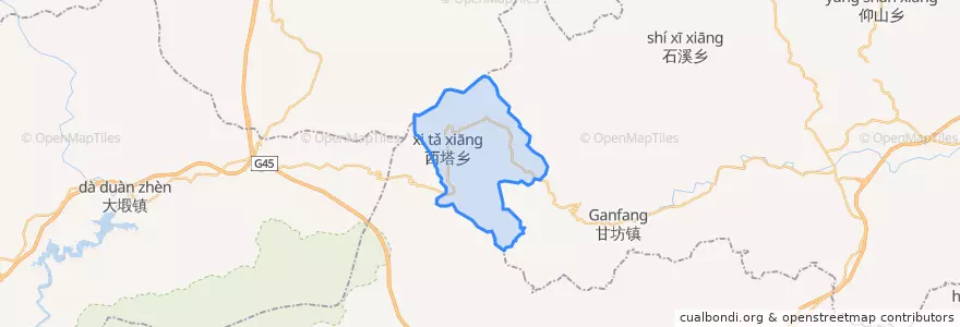 Mapa de ubicacion de 百丈山名胜风景区.