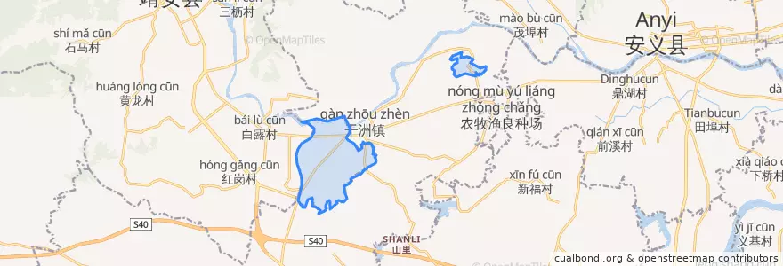Mapa de ubicacion de 干洲垦殖场.