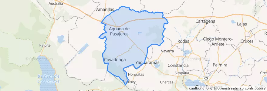 Mapa de ubicacion de Aguada de Pasajeros.