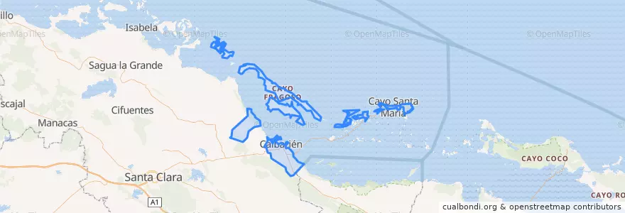 Mapa de ubicacion de Caibarién.