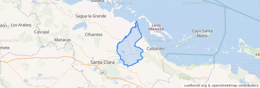 Mapa de ubicacion de Camajuaní.