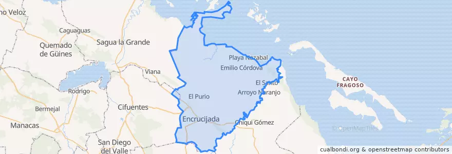 Mapa de ubicacion de Encrucijada.