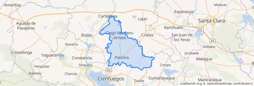 Mapa de ubicacion de Palmira.