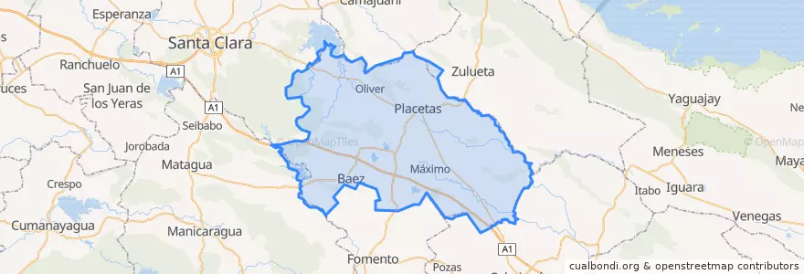 Mapa de ubicacion de Placetas.