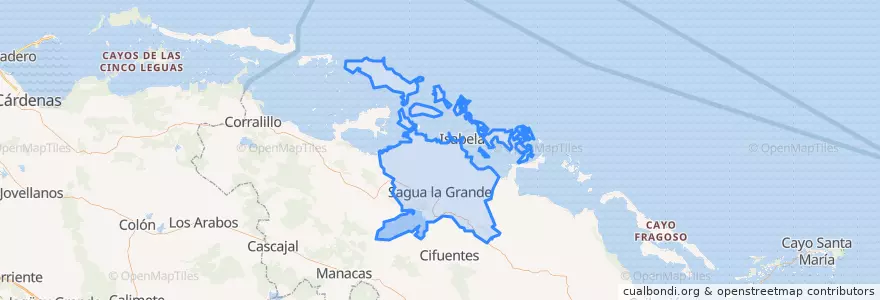 Mapa de ubicacion de Sagua La Grande.