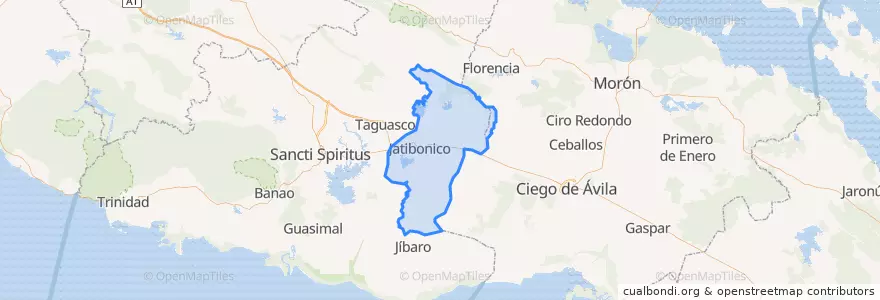 Mapa de ubicacion de Jatibonico.