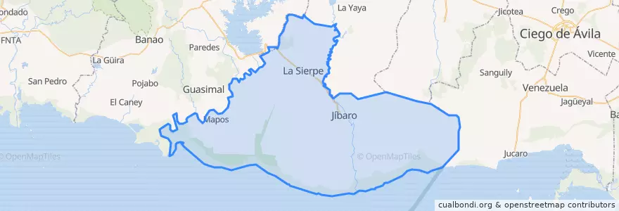 Mapa de ubicacion de La Sierpe.