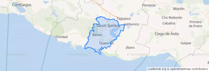 Mapa de ubicacion de Sancti Spiritus.