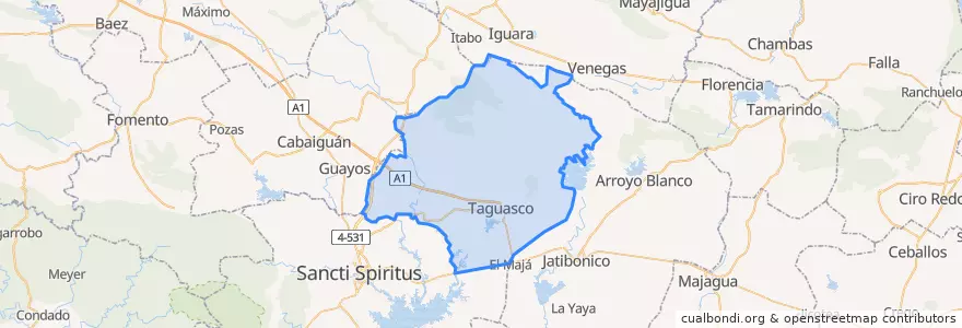 Mapa de ubicacion de Taguasco.