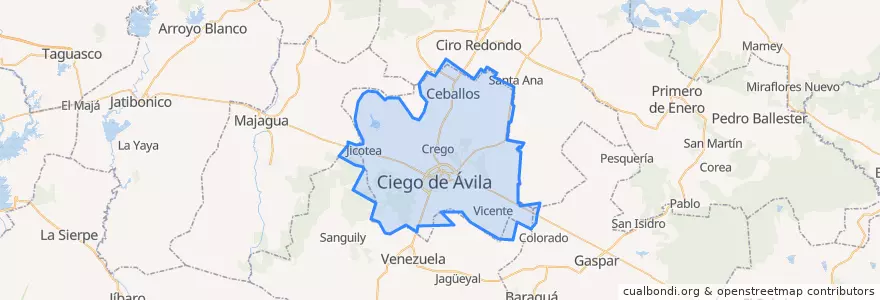 Mapa de ubicacion de Ciego de Ávila.