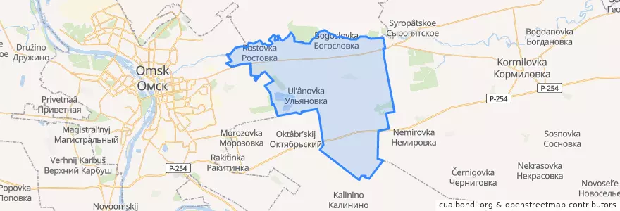 Mapa de ubicacion de Богословское сельское поселение.