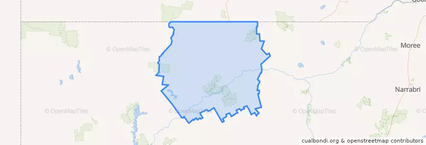 Mapa de ubicacion de Bourke Shire Council.