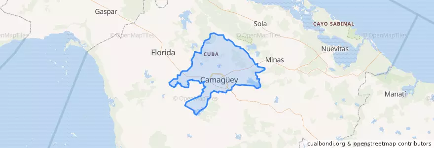Mapa de ubicacion de Camagüey.