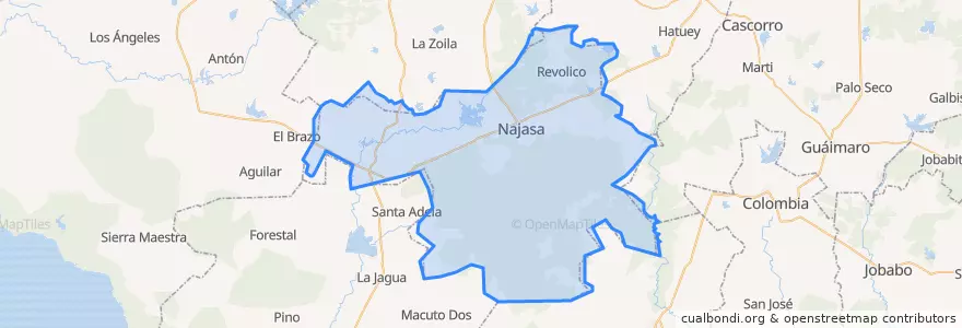Mapa de ubicacion de Najasa.