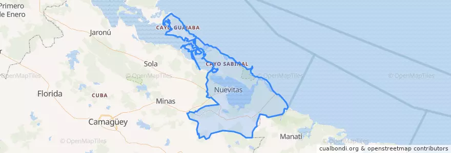 Mapa de ubicacion de Nuevitas.