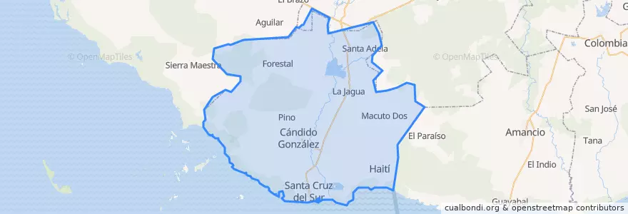 Mapa de ubicacion de Santa Cruz del Sur.