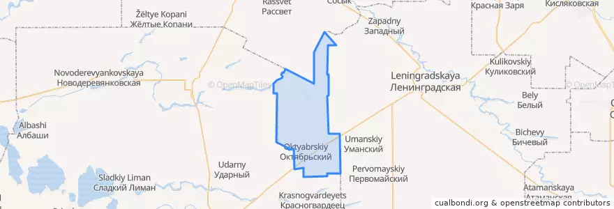 Mapa de ubicacion de Новоуманское сельское поселение.