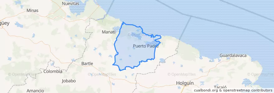 Mapa de ubicacion de Puerto Padre.