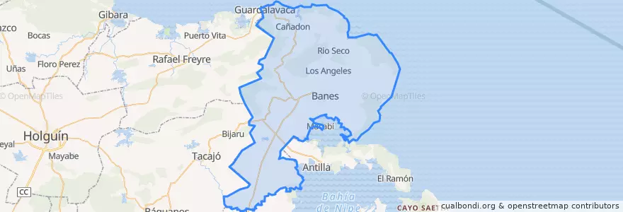 Mapa de ubicacion de Banes.