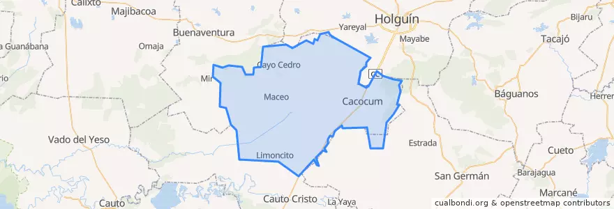 Mapa de ubicacion de Cacocum.