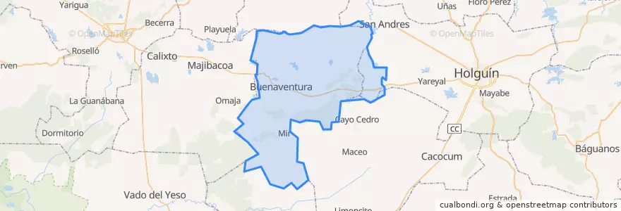Mapa de ubicacion de Calixto García.