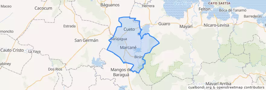 Mapa de ubicacion de Cueto.