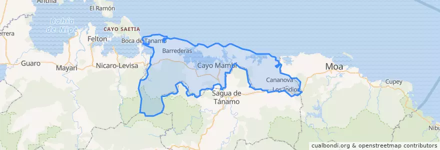 Mapa de ubicacion de Frank País.