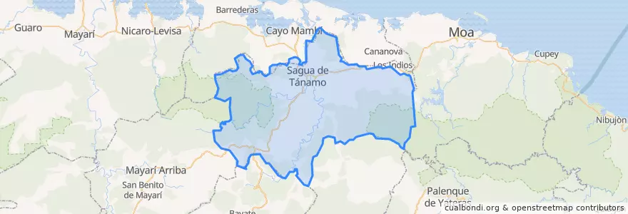 Mapa de ubicacion de Sagua de Tánamo.