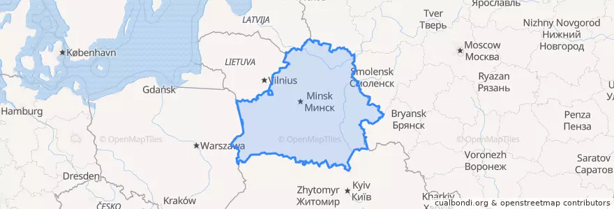 Mapa de ubicacion de Беларусь.