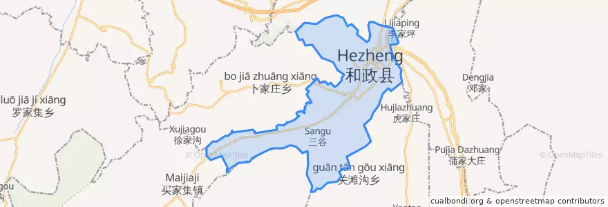 Mapa de ubicacion de 城关.