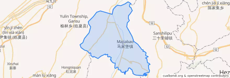 Mapa de ubicacion de 马家堡镇.