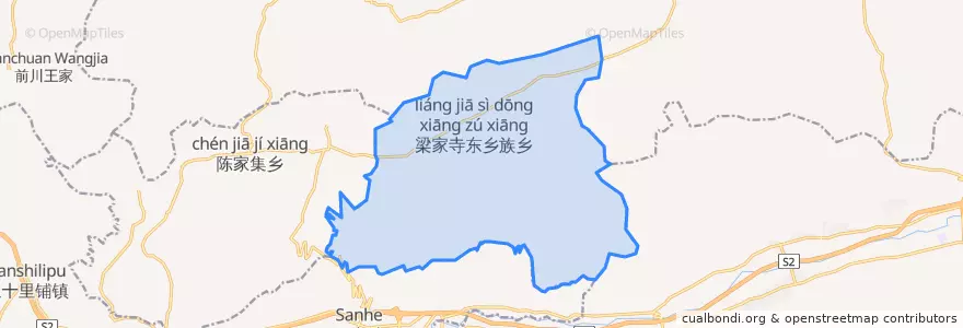 Mapa de ubicacion de 梁家寺东乡族乡.