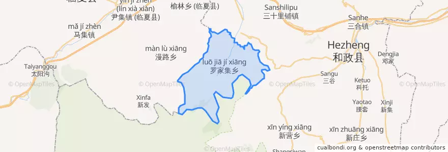 Mapa de ubicacion de Luojiaji.