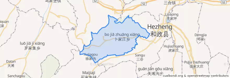 Mapa de ubicacion de 卜家庄乡.