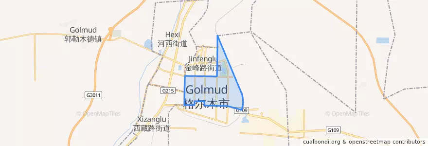 Mapa de ubicacion de 昆仑路街道.